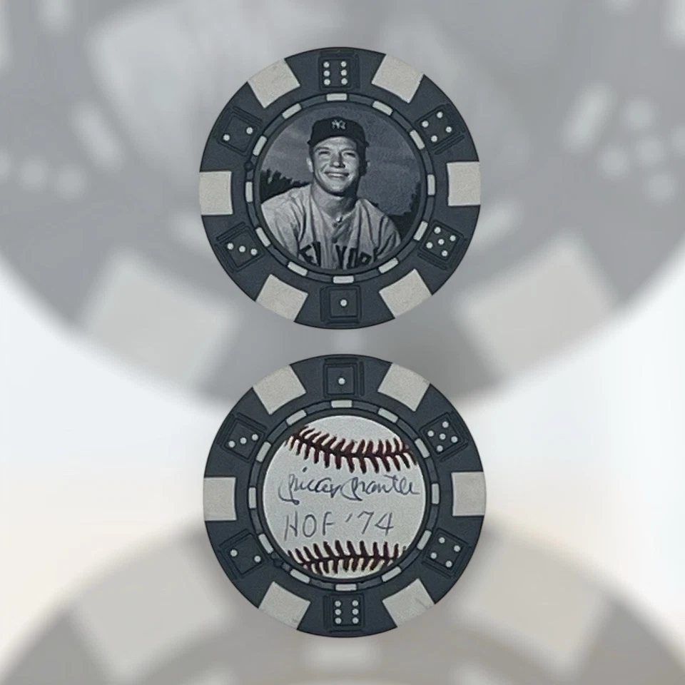 MICKEY MANTLE HOF - BÉISBOL NEW YORK YANKEES - *FIRMADA* MONEDA CON FICHAS DE PÓKER Foto 1 de 1