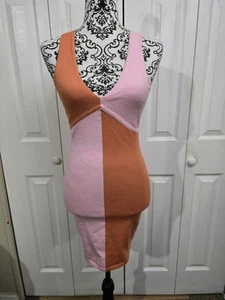 Prinzessin Polly Rosa & Orange Sienna Ärmellos Retro Minikleid Gr. M/L - Bild 1 von 7