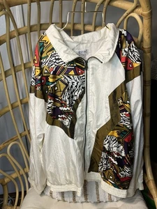 Vintage 1980s Windbreaker Zip Up Nylon Track Jacket Lavon Size X Large - Picture 1 of 8