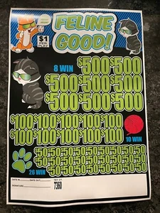 Pull Tab Tickets - Jar Tickets - Game - Feline Good - Picture 1 of 2