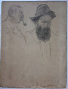 Dessin Original Portrait Personnage Homme par Odilon Roche (1868-1947)Fl128