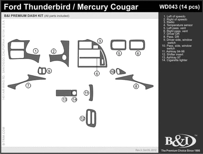 KIT TABLERO GRANO MADERA PARA FORD THUNDERBIRD 1994-1997 Foto 1 de 4