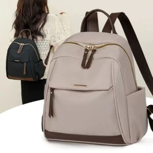 New Women's Backpack Large Travel Backpack Nylon Simple Canvas Backpack - Picture 1 of 13