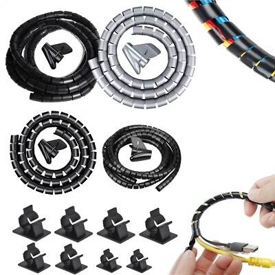 Manguito de cable organizador tubo enrollado funda de gestión de cables para el hogar Foto 1 de 4