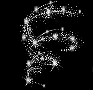 Strass Ornament Sterne Wirbel Bügelbild Applikation Wasser Welle Sternschnuppe - Picture 1 of 5