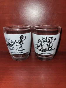 Vintage Anchor Hocking Catchphrase Novelty Shot Glasses, 2½"x1¾" Lot Of 2 - Picture 1 of 1