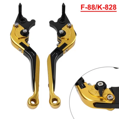 Extendable Brake Clutch Levers For Kawasaki Z1000 07-16 ZX6R 636 07-18 Gold - Image 1 of 4