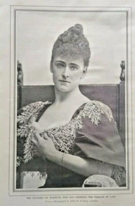 British Royalty Vtg Magazine Photo DUCHESS OF WARWICK & Lady Doreen Long 1905 - Picture 1 of 3