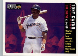 1996 Upper Deck Collector's Choice - Padres  #760 Tony Gwynn