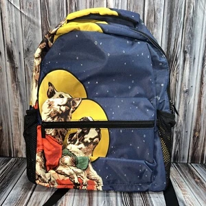 Fashion Dog Galaxy Print Canvas Backpack Women Men School Travel Bag Rucksack - Picture 1 of 3
