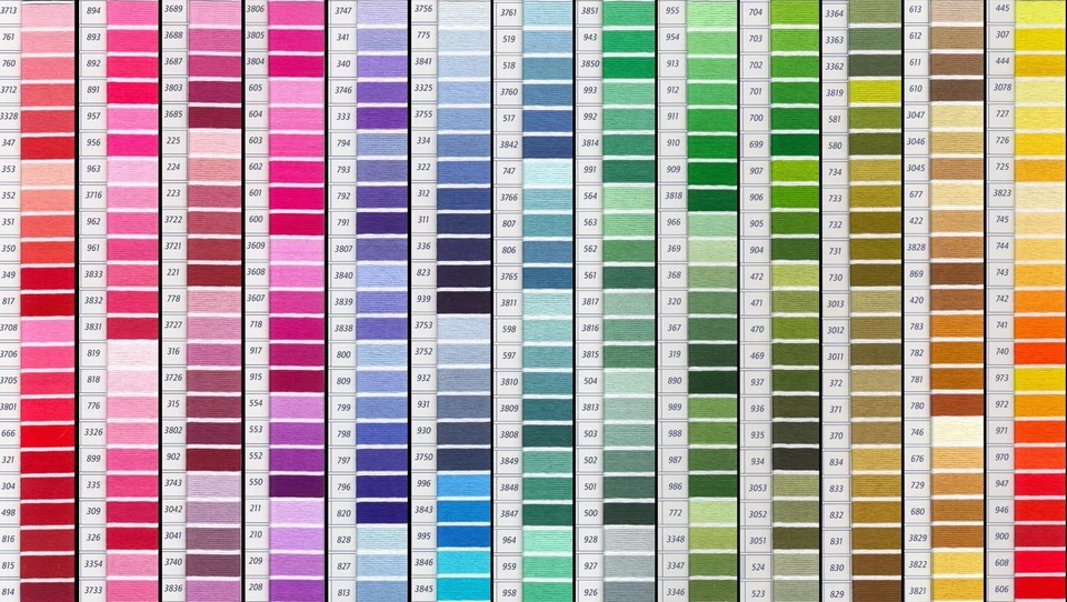 5-30 x 18 inch lengths DMC stranded cross stitch embroidery cotton, 384 colours - Image 1 of 1