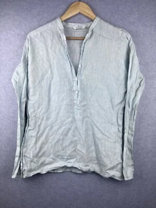 Country Road Size M 100% Linen Long Sleeve Lightweight Shirt Light Blue Coastal - Imagen 1 de 8