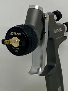Outlaw Pro HTE+ 1.3mm Pepper Grey Spray Gun & Extras Quality Like Devilbiss Dv1 - Picture 1 of 15