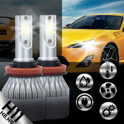 NEW H8 H9 H11 H16 3000K Yellow 8000LM CREE LED Headlight Bulbs Kit High Low Beam - Image 1 of 4