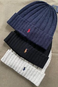 Polo Ralph Lauren Para Hombre Mezcla de Lana Puño Acananado Tejido Gorro Sombrero Esquí Nuevo - Imagen 1 de 3