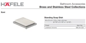 Jabonera de pie Hafele Xoni Collection cromo pulido y porcelana blanca - Imagen 1 de 4