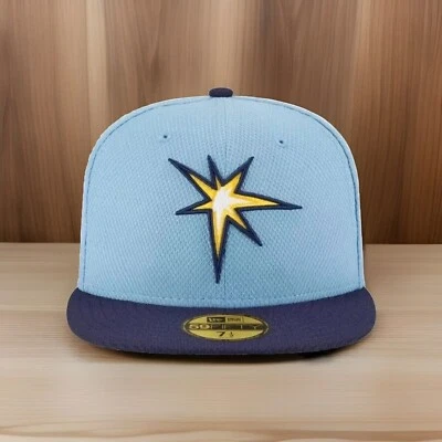 Tampa Bay Rays New Era 59FIFTY Diamond Fitted Hat Blue Size 7 5/8 - Image 1 of 4