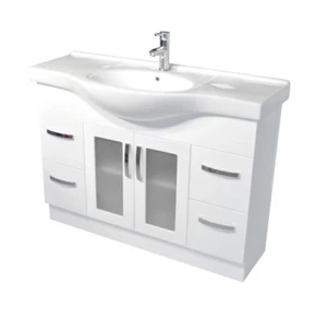 Bathroom 1200mm Vanity cabinet & Ceramic semi-recessed top #ANTONIO - Picture 1 of 6