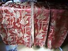 3 Antique Pieces 47" x 98" Brocade / Damask Fabric Rust Gold / Curtain Aesthetic