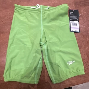 SPEEDO BOY SIZE 6  Lime Green Jammer Swim Suit Compression Trunks UPF 50+ - Picture 1 of 4