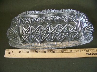 Clear Glass Relish Dish /Celery Depression Glass - Image 1 of 4