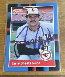 1988 Donruss Ip SIGNED AUTO LARRY SHEETS Baltimore ORIOLES Free Shipping - Picture 1 of 2