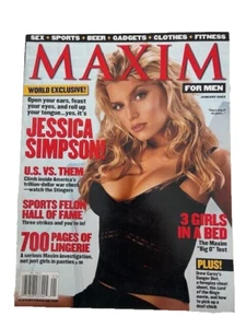 Maxim #49 January 2002 Jessica Simpson Cover Heidi Androl Lauren German - Picture 1 of 2
