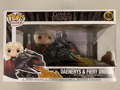 Daenerys & Fiery Drogon 68 ~ Game of Thrones ~ Funko Pop Vinyl ~ Rides ~ RARE Cover