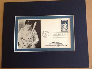 DOPPELT MATTIERT BABE RUTH 1983 BRIEFMARKE ERSTTAGSBRIEF - BESONDERES GESCHENK! - Bild 1 von 4