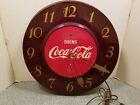 Vintage 1950's Drink Coca Cola Round Metal Advertising Clock Not Working