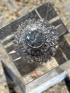 3.65 CTW Diamond Platinum Ballerina Cocktail Ring - Picture 1 of 15