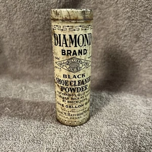 HTF Diamond Brand Black Shoe Cleaner Powder Brilliant Finish Tin Only - Picture 1 of 5