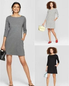 Women's 3/4 Sleeve Crew Neck Knit Dress - A New Day - NWT - Picture 1 of 7