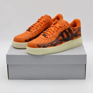 CU8067-800 Nike Air Force 1 Low Orange Skelton Halloween Starfish Black (Men's) - Picture 1 of 10
