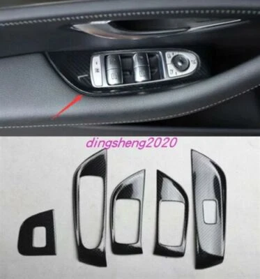 Carbon fiber style Window Switch Panel Cover Trim For Mercedes Benz E300 16-2019 - Image 1 of 4