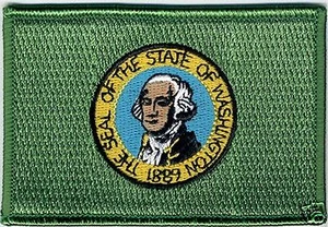 State Flag 100% Embroidered Patch WashingtonIron-on/sew-on,shoulder,jacket,cap - Picture 1 of 1