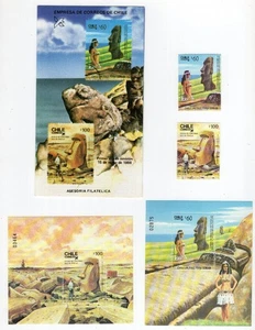 CHILE 1986 Isla de Pascua Easter Island full set Souvenir sheets stamps broshure - Picture 1 of 1