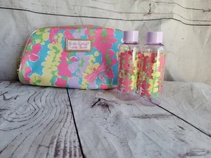 Lilly Pulitzer Estee Lauder Makeup Bag With 2 Travel Bottles New - Picture 1 of 9