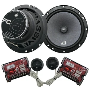 6.5" 150 Watt RMS 4-Ohm Component Car Audio Speakers Kit Pair Massive Audio - Picture 1 of 4