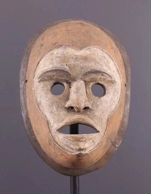 BEAU GRAND MASQUE SINGE CONGO RDC BOIS 37 x 25 cm ART PREMIER AFRIQUE - Photo 1/3