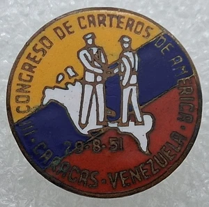 Congress Of Postmen Of America Caracas Venezuela 1951 Pin - Picture 1 of 3