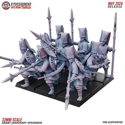 3D PRINTING VALLEY Ottoman Empire Jannisary Spearman (10 models) Various Scales Historical Wargami