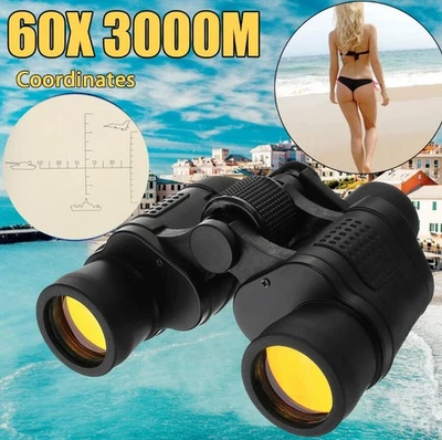 60X60 Zoom Day/Night Vision Outdoor Binoculars Hunting Telescope + Case SET - Image 1 of 4