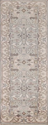 Handmade Oushak Oriental Runner Rug Wool 8 ft 2x8 Oriental Carpet - Image 1 of 4