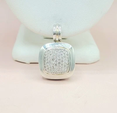Colgante David Yurman Albion 14mm Pavé Con Diamantes y Oro Blanco 18k Foto 1 de 4