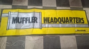 ROCKHILL MUFFLER HEADQUARTERS VINYL ADVERTISING BANNER 68"×21" DISPLAY - Picture 1 of 8