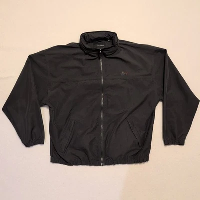 Greg Norman Cortavientos Para Hombres L Negro Cremallera Completa Bolsillos con Capucha Cintura Elástica Golf Foto 1 de 4