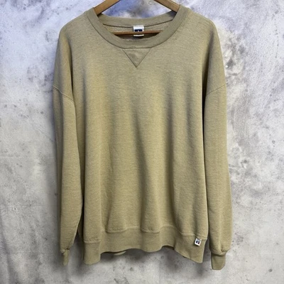 Vintage Russell Athletic Sweatshirt Mens XXL 24.5x26 Tan Pullover USA 90s Crew - Image 1 of 4
