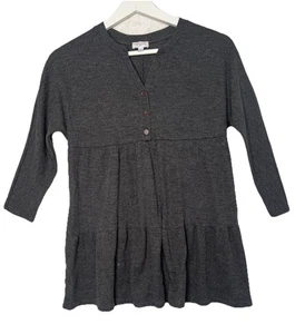 Hayden Girls Dress Waffle Knit Gray Tier Dress Large - Picture 1 of 6