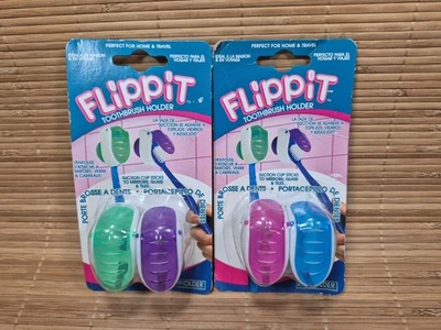 (2) Flippit™ Toothbrush Cover With Suction Cup ~ New / Sealed ~ FREE SHIP - Image 1 of 4